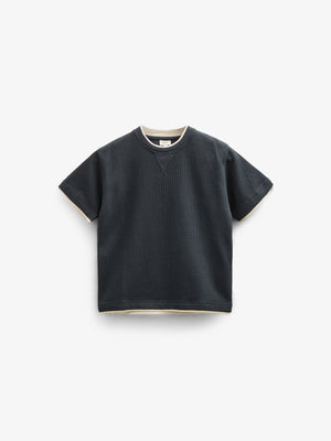 Textured Short Sleeve T-Shirt - Tween - Forest Green | 100714 Malthe