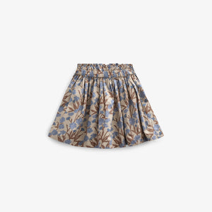 Printed Cotton Poplin Skirt - Tween - Blue / Brown | 100716 Amy