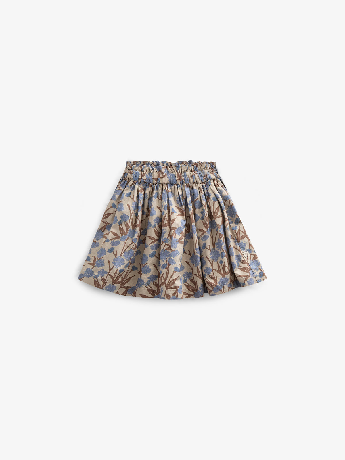 Printed Cotton Poplin Skirt - Tween - Blue / Brown | 100716 Amy