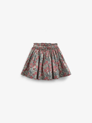 Printed Cotton Poplin Skirt - Tween - Rose / Green | 100718 Amy