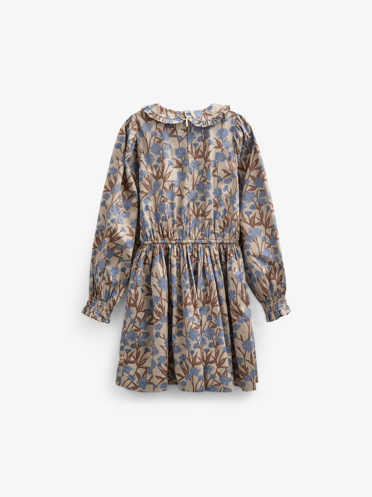 Printed Cotton Poplin Dress with Elastic waist - Tween - Blue / Brown | 100719 Amy