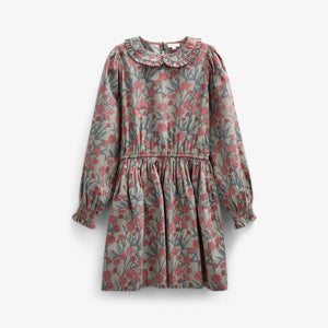 Printed Cotton Poplin Dress with Elastic waist - Tween - Rose / Green | 100720 Amy
