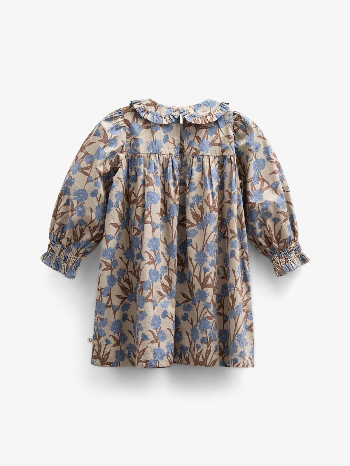 Printed Cotton Poplin Dress - Kids - Blue / Brown | 100721 Amy