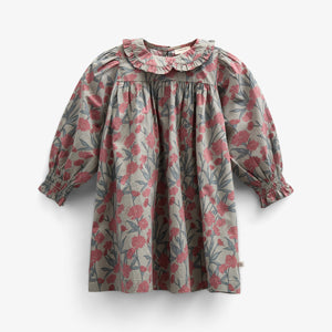 Printed Cotton Poplin Dress - Kids - Rose / Green | 100722 Amy