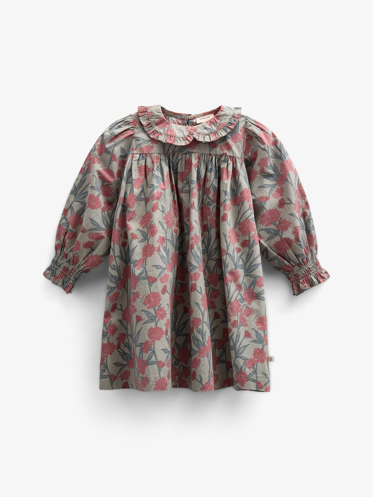 Printed Cotton Poplin Dress - Kids - Rose / Green | 100722 Amy