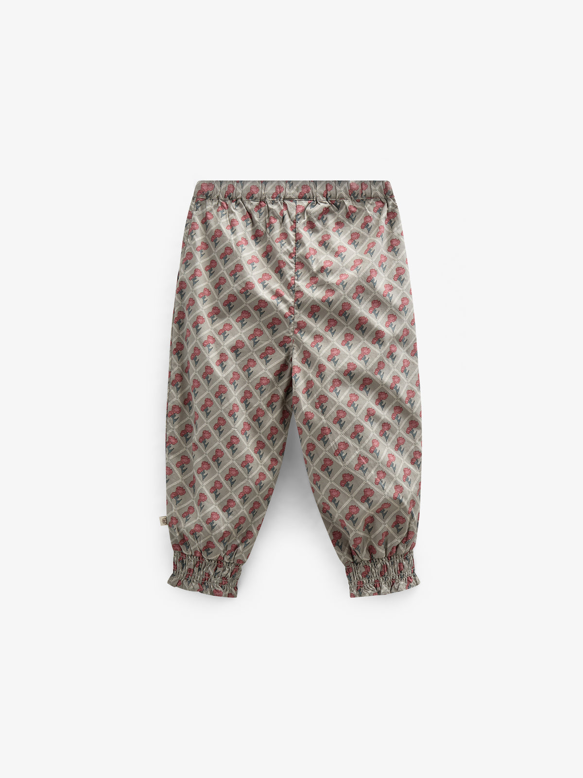 Printed Cotton Poplin Trousers - Kids - Green w. Vintage Red | 100723 Amine