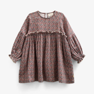 Printed Double Gauze Dress - Kids - Rose / Green | 100728 Maggie