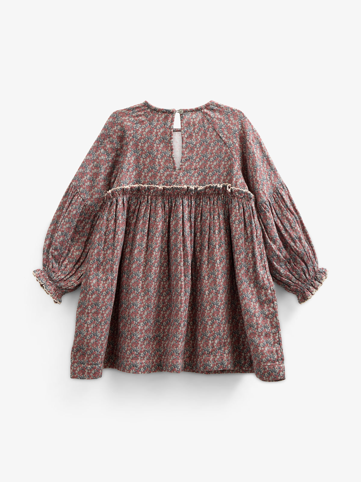 Printed Double Gauze Dress - Kids - Rose / Green | 100728 Maggie