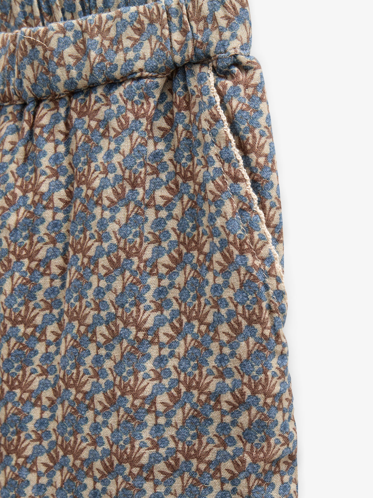 Printed Double Gauze Trousers - Kids - Blue / Brown | 100733 Maggie