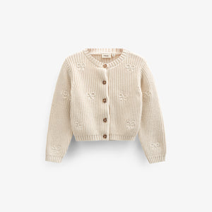 Cotton Knit Cardigan with Bows - Tween - Nature | 100791 Freya