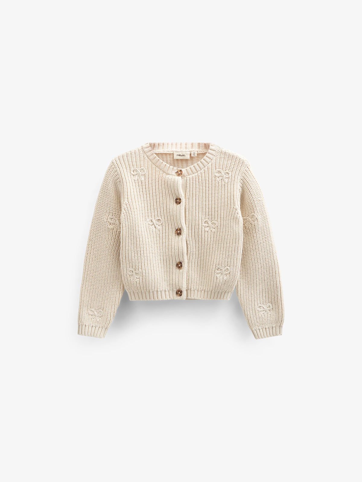Cotton Knit Cardigan with Bows - Tween - Nature | 100791 Freya