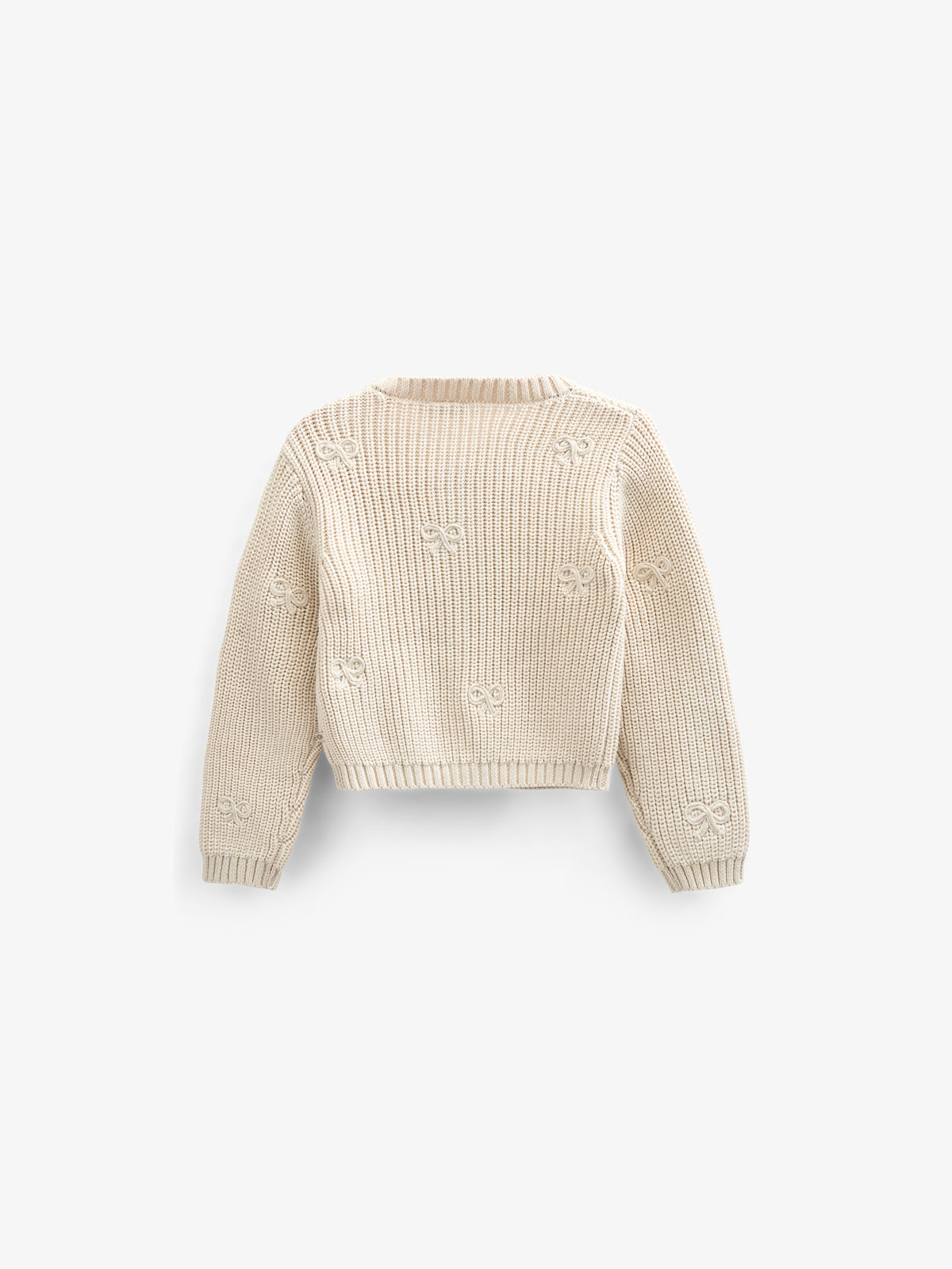 Cotton Knit Cardigan with Bows - Tween - Nature | 100791 Freya