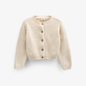 Cotton Knit Cardigan with Bows - Tween - Nature | 100791 Freya