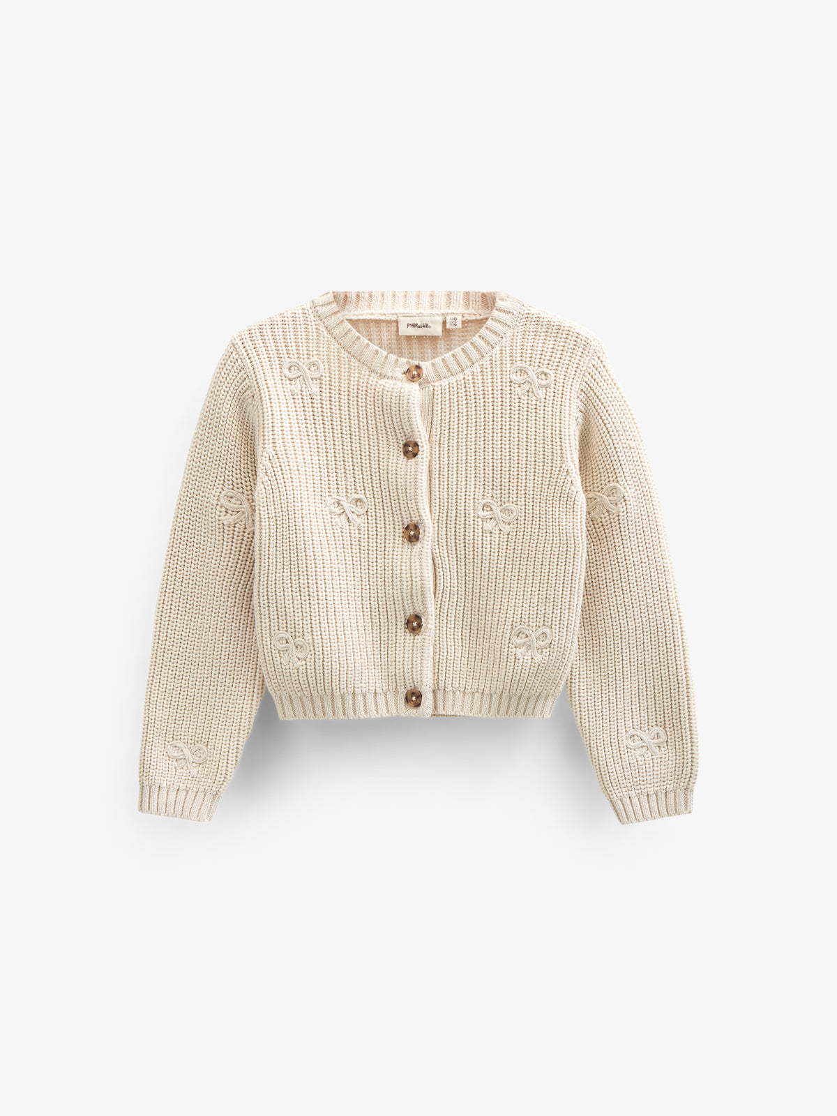 Cotton Knit Cardigan with Bows - Tween - Nature | 100791 Freya