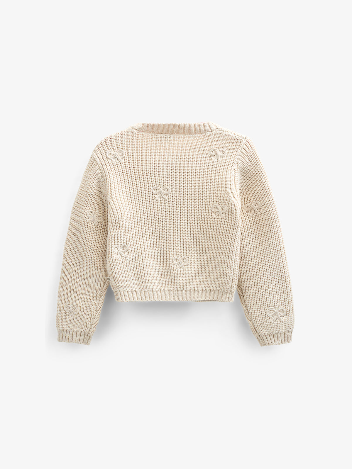 Cotton Knit Cardigan with Bows - Tween - Nature | 100791 Freya