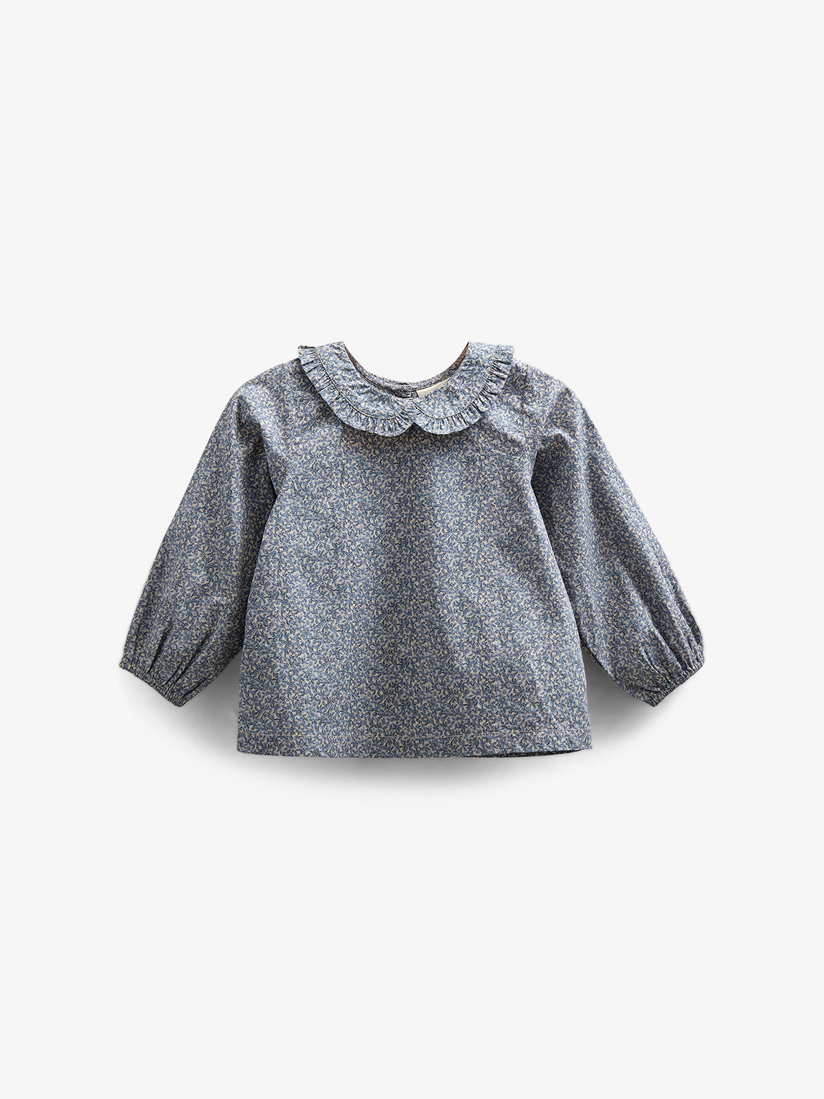 Printed Cotton Poplin Blouse with Collar - Kids - Blue | 100798 Allie