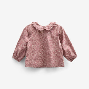 Printed Cotton Poplin Blouse with Collar - Kids - Vintage Red | 100799 Allie
