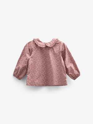 Printed Cotton Poplin Blouse with Collar - Kids - Vintage Red | 100799 Allie