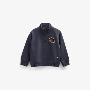 Half Zip Sweatshirt - Kids - Navy | 100806 Tristan