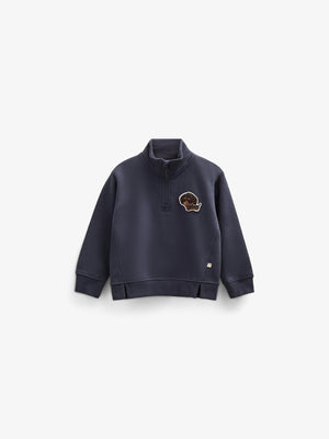 Half Zip Sweatshirt - Kids - Navy | 100806 Tristan