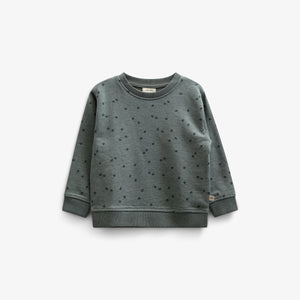 Jersey Crewneck with Print - Kids - Dark Green Melange | 100820 Tyler