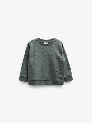 Jersey Crewneck with Print - Kids - Dark Green Melange | 100820 Tyler
