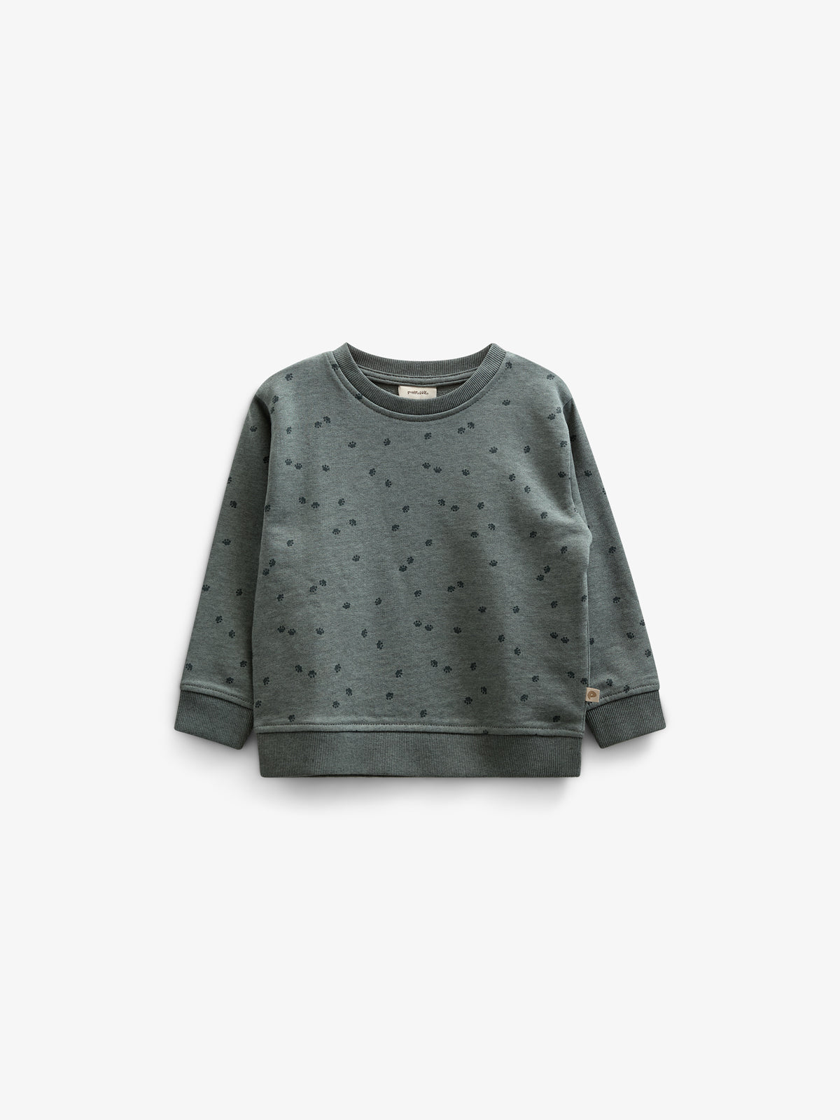 Jersey Crewneck with Print - Kids - Dark Green Melange | 100820 Tyler