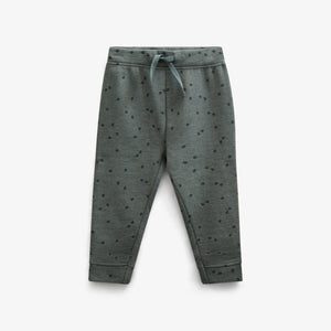 Jersey Joggers with Print - Kids - Dark Green Melange | 100822 Tyler