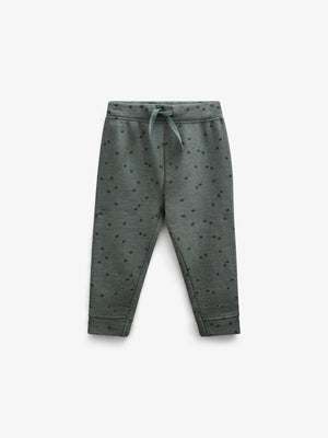 Jersey Joggers with Print - Kids - Dark Green Melange | 100822 Tyler
