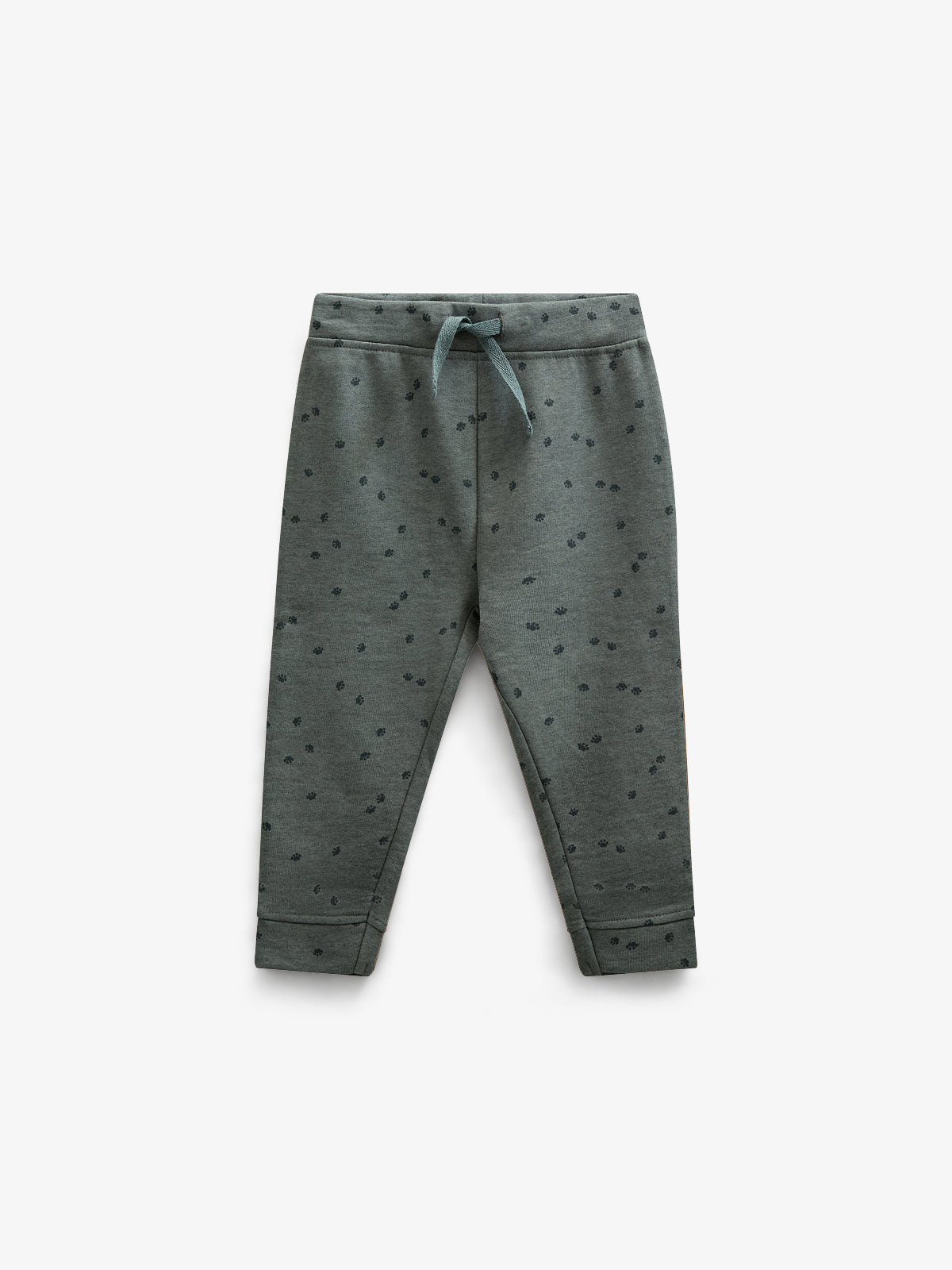Jersey Joggers with Print - Kids - Dark Green Melange | 100822 Tyler
