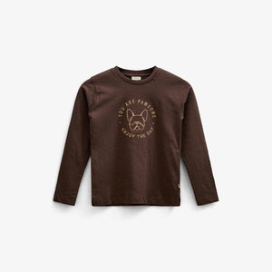 Long Sleeve Slub Jersey T-Shirt - Tween - Chocolate | 100833 Kevin