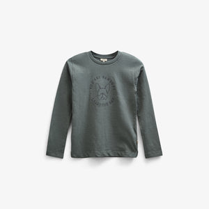 Long Sleeve Slub Jersey T-Shirt - Tween - Dusty Dark Green | 100835 Kevin