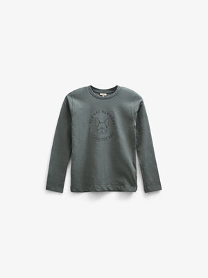 Long Sleeve Slub Jersey T-Shirt - Tween - Dusty Dark Green | 100835 Kevin