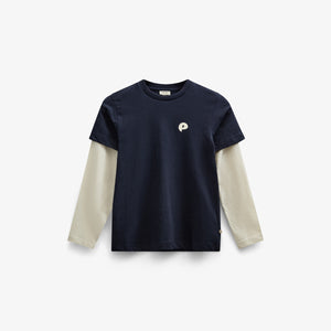 Double Sleeve Boxy T-shirt - Tween - Navy | 100837 Alex