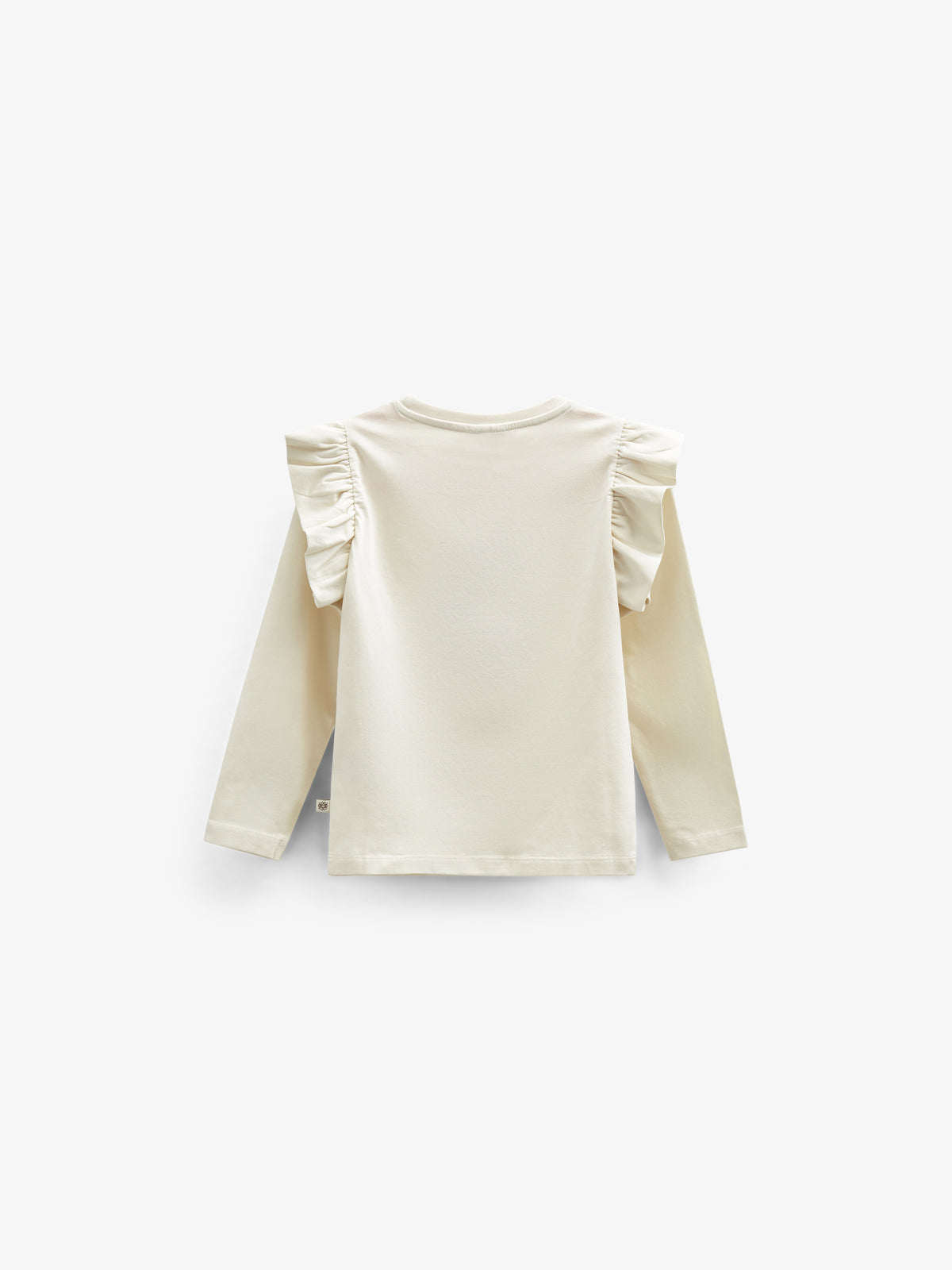 Frill Sleeve Jersey Blouse with Front print - Kids - Off White | 100844 Demi