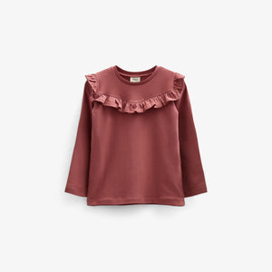 Frill Jersey Blouse - Tween - Vintage Red | 100861 Talia