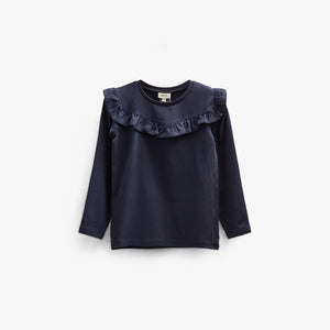 Frill Jersey Blouse - Tween - Navy | 100865 Talia