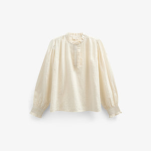 Cotton Blouse with Placket - Tween - Off White | 100880 Claire