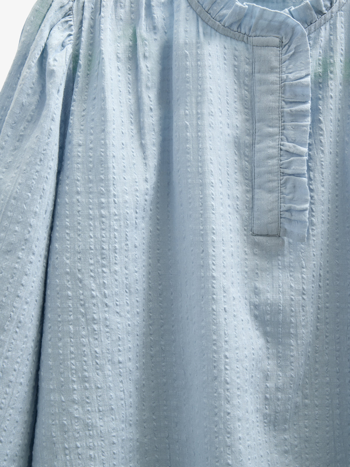 Cotton Blouse with Placket - Tween - Light Blue | 100882 Claire