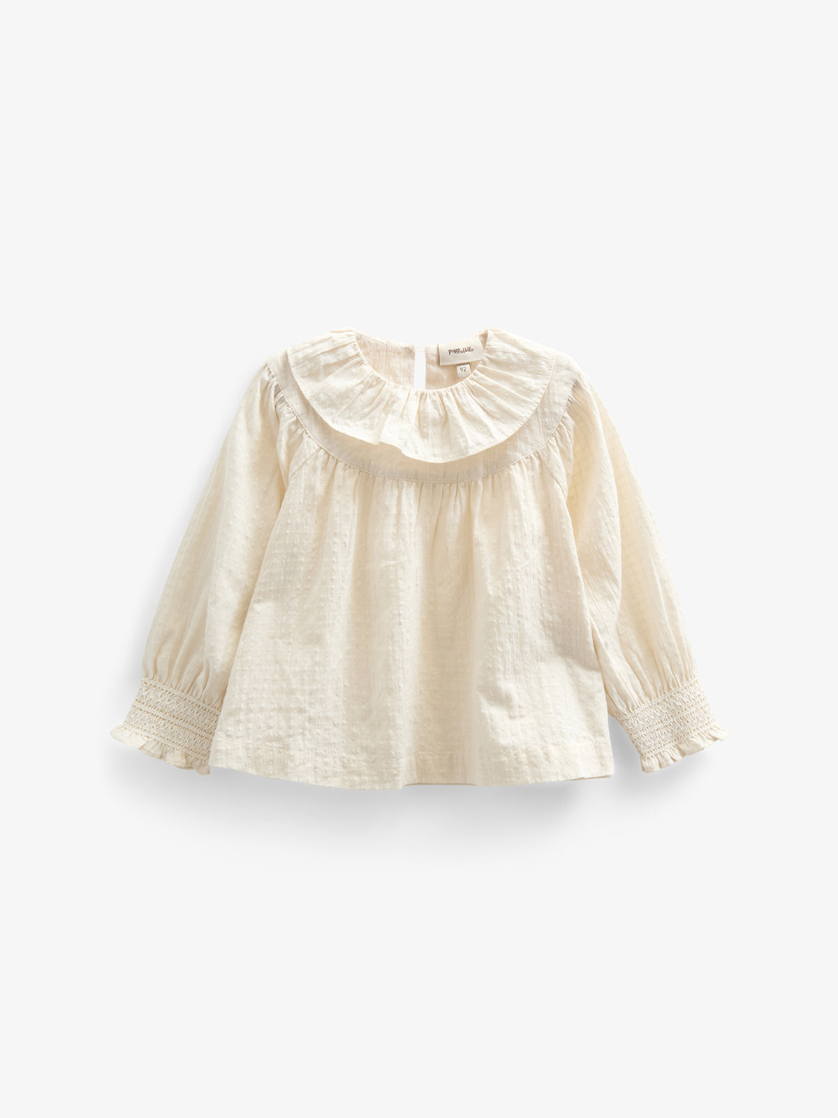 Cotton Blouse with Collar - Kids - Off White | 100883 Claire