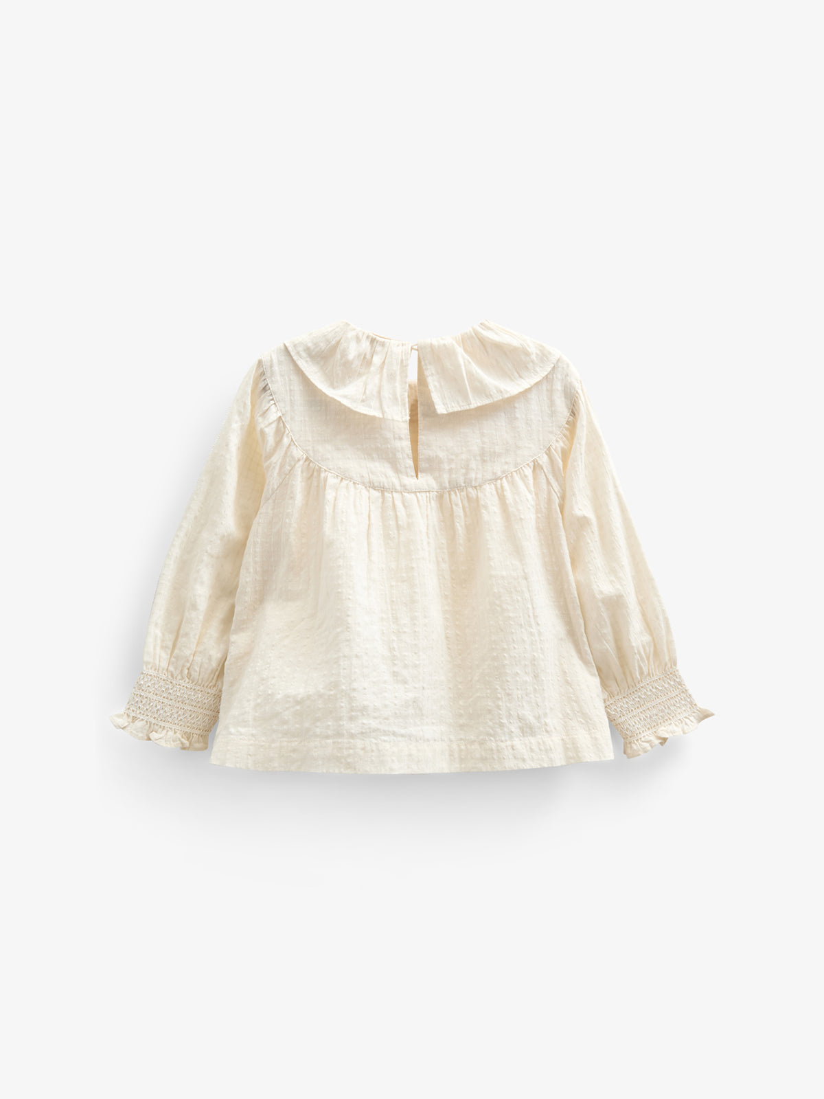 Cotton Blouse with Collar - Kids - Off White | 100883 Claire
