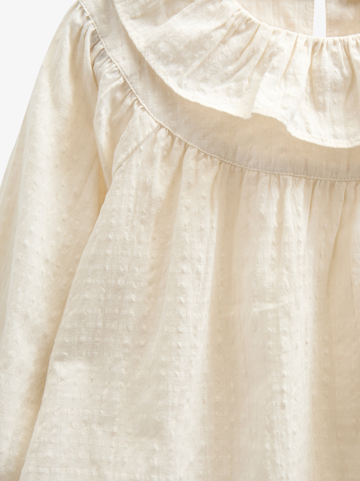 Cotton Blouse with Collar - Kids - Off White | 100883 Claire