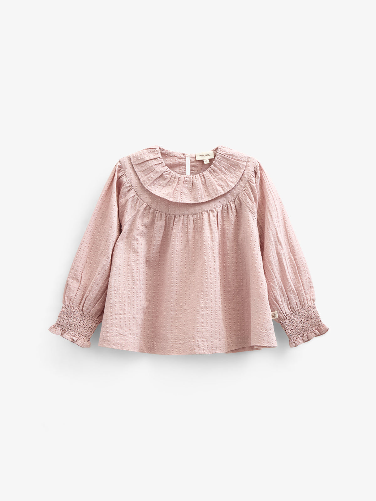 Cotton Blouse with Collar - Kids - Rose | 100884 Claire