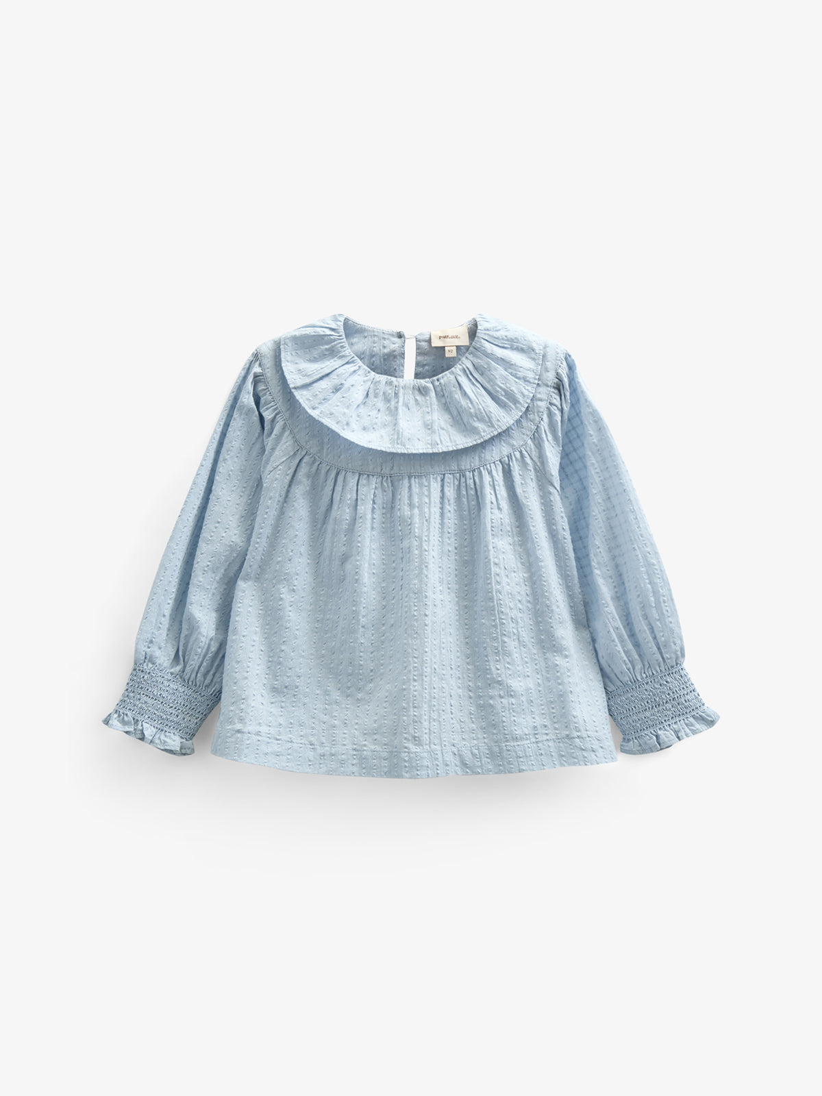 Cotton Blouse with Collar - Kids - Light Blue | 100885 Claire