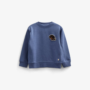 Crewneck Sweatshirt - Kids - Indigo Blue Melange | 100888 Justin