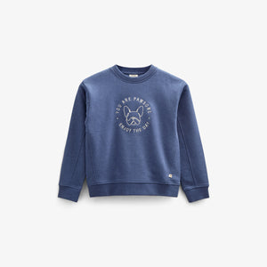 Crewneck Sweatshirt - Tween - Indigo Blue Melange | 100889 Justin