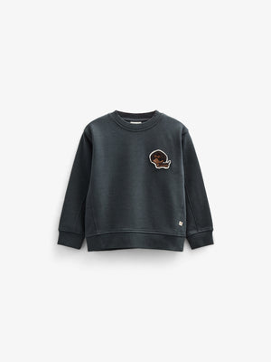 Crewneck Sweatshirt - Kids - Forest Green Melange | 100892 Justin