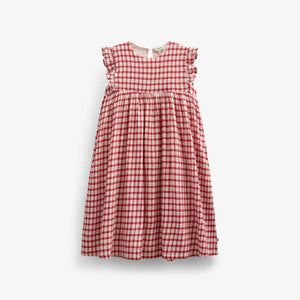 Checked Cotton Dress - Tween - Cherry Red | 100905 Bonnie