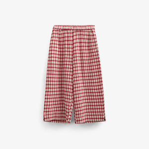 Checked Cotton Trousers - Kids - Cherry Red | 100906 Bonnie
