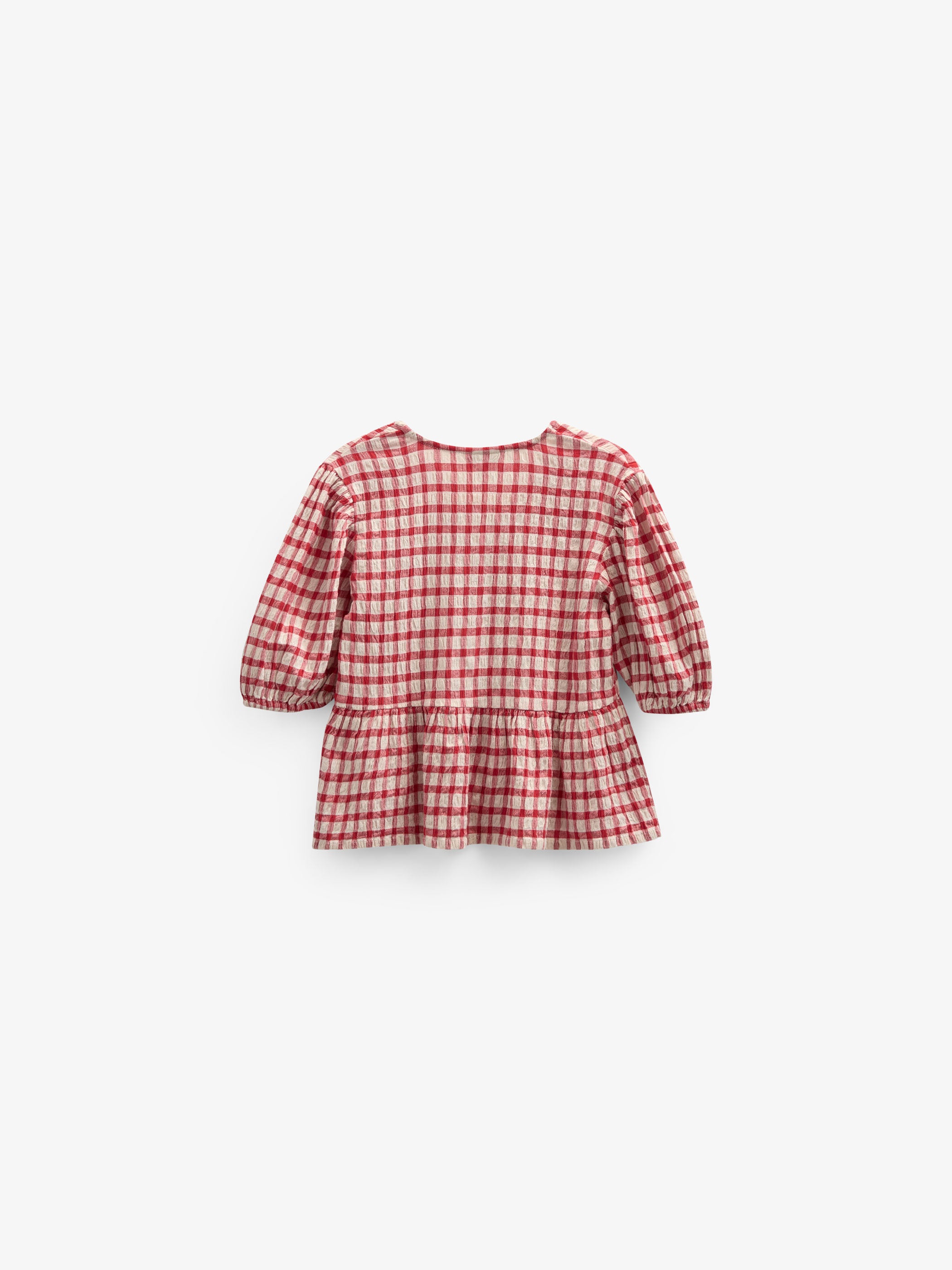 Checked Cotton Blouse - Tween - Cherry Red | 100909 Bonnie
